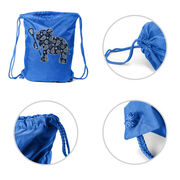 Girls Lacrosse Drawstring Backpack Lax Elephant