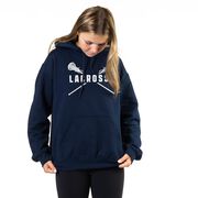 Girls Lacrosse Hooded Sweatshirt - Lacrosse Crossed Girls Sticks
