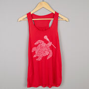 Girls Lacrosse Flowy Racerback Tank Top - Lax Turtle