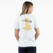 Girls Lacrosse Short Sleeve T-Shirt - Chase The Lax Dog (Back Design)