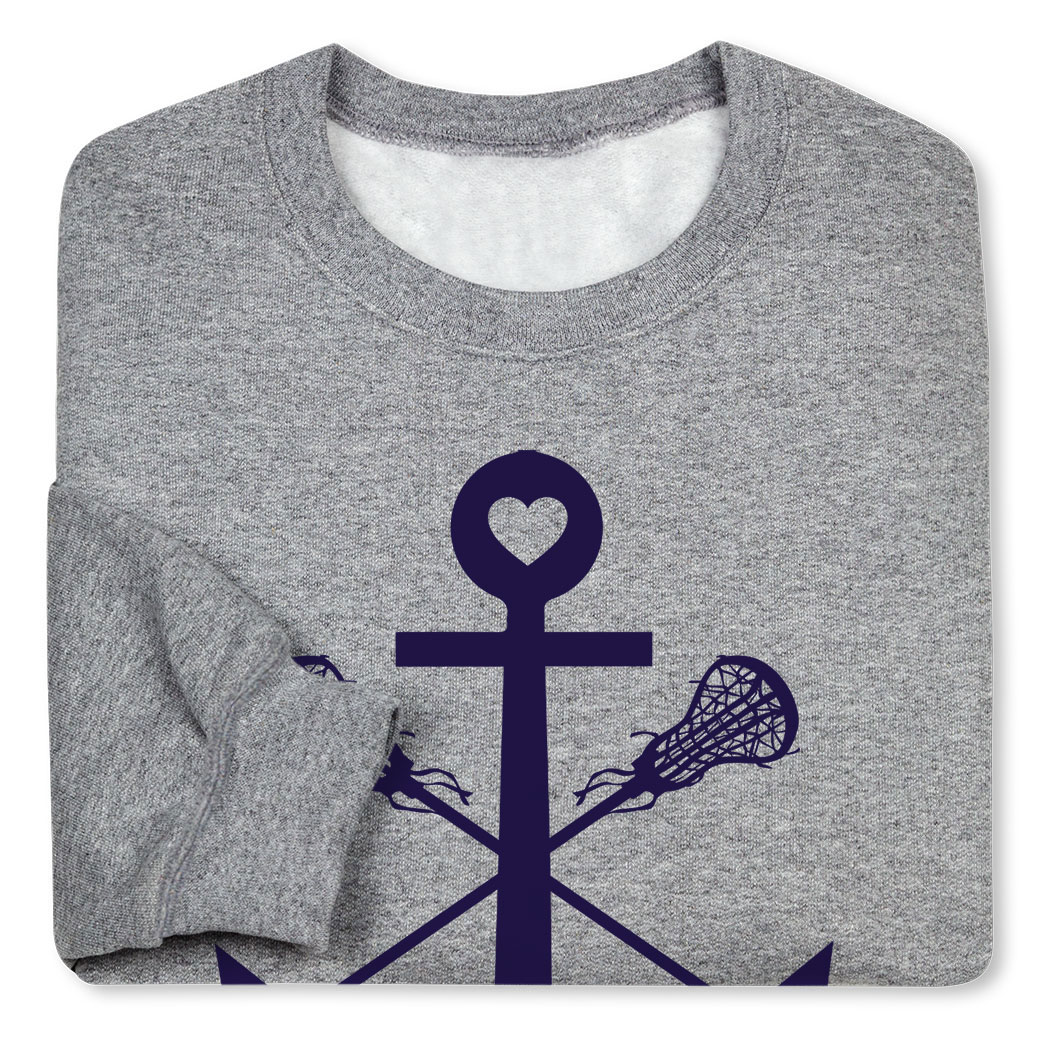 S Lacrosse Crew Neck Sweatshirt Sticks Anchor Lulalax