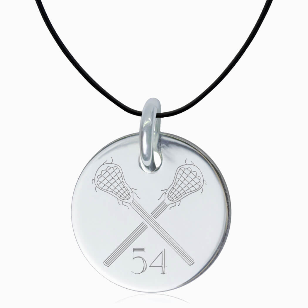 Sterling Silver 21 mm Circle Necklace Lacrosse Number | Lacrosse ...