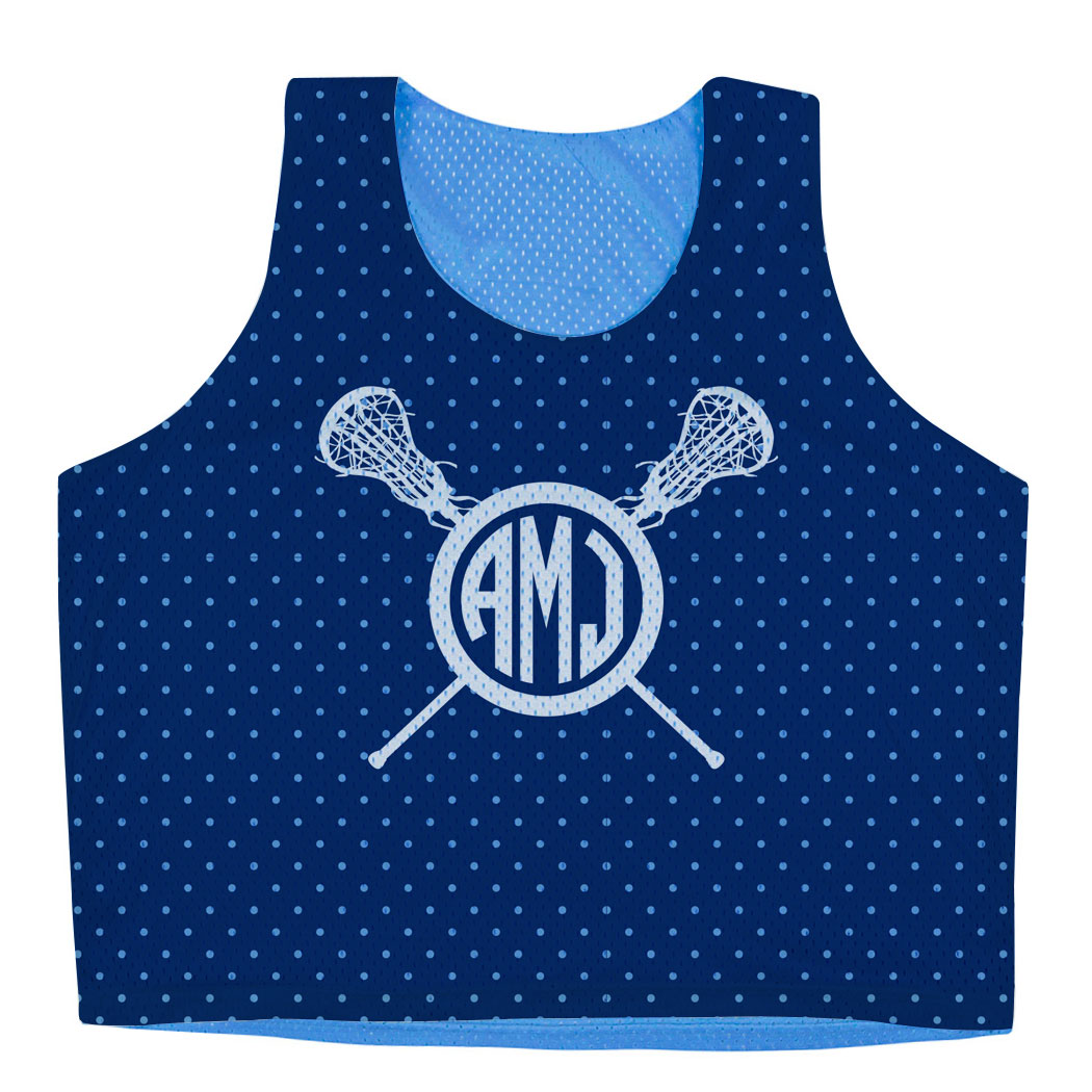 Girls Lacrosse Racerback Pinnie Tie Dye Pattern with Lacrosse Sticks