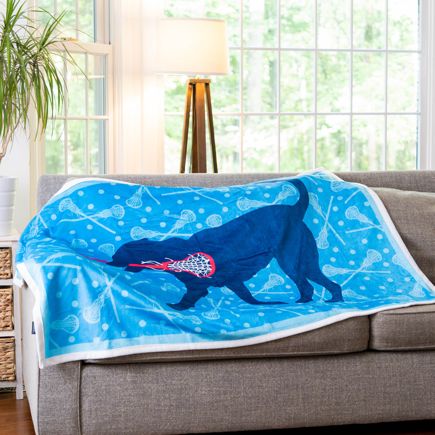 Girls Lacrosse Premium Blanket Lula Lax Dog LuLaLax
