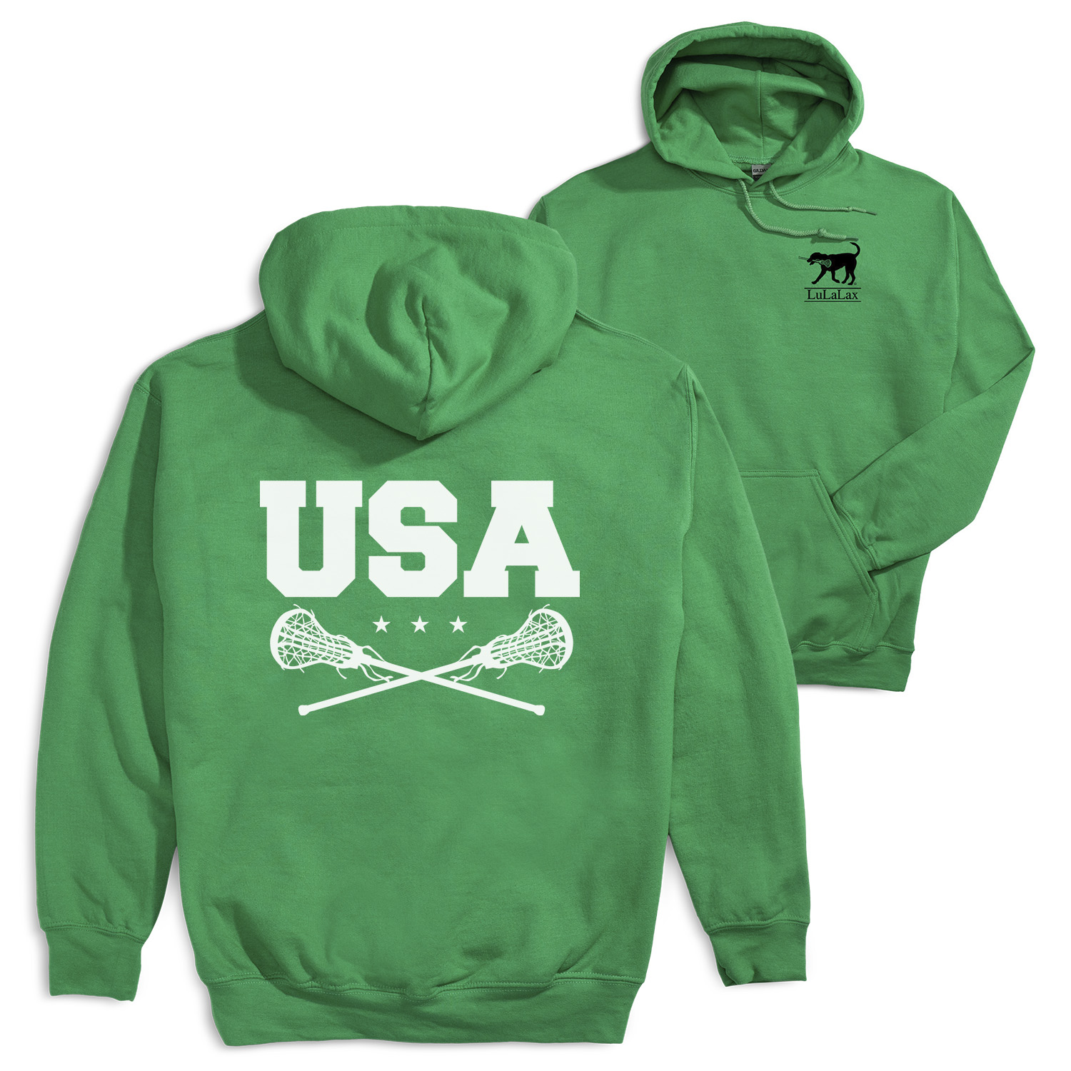 Girls Lacrosse Hooded Sweatshirt USA Girls Lacrosse Back Design LuLaLax