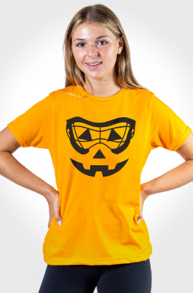 Girls Lacrosse Goggle Pumpkin Face Tee