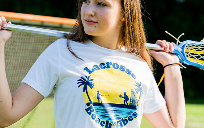 Girls Lacrosse Beach Vibes T-Shirt