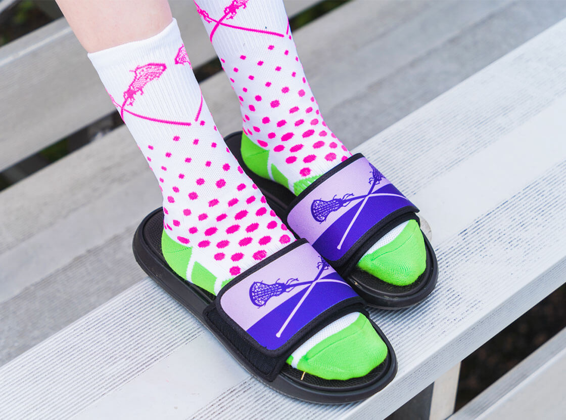 Shop Repwell Slide Sandals for Girls Lacrosse