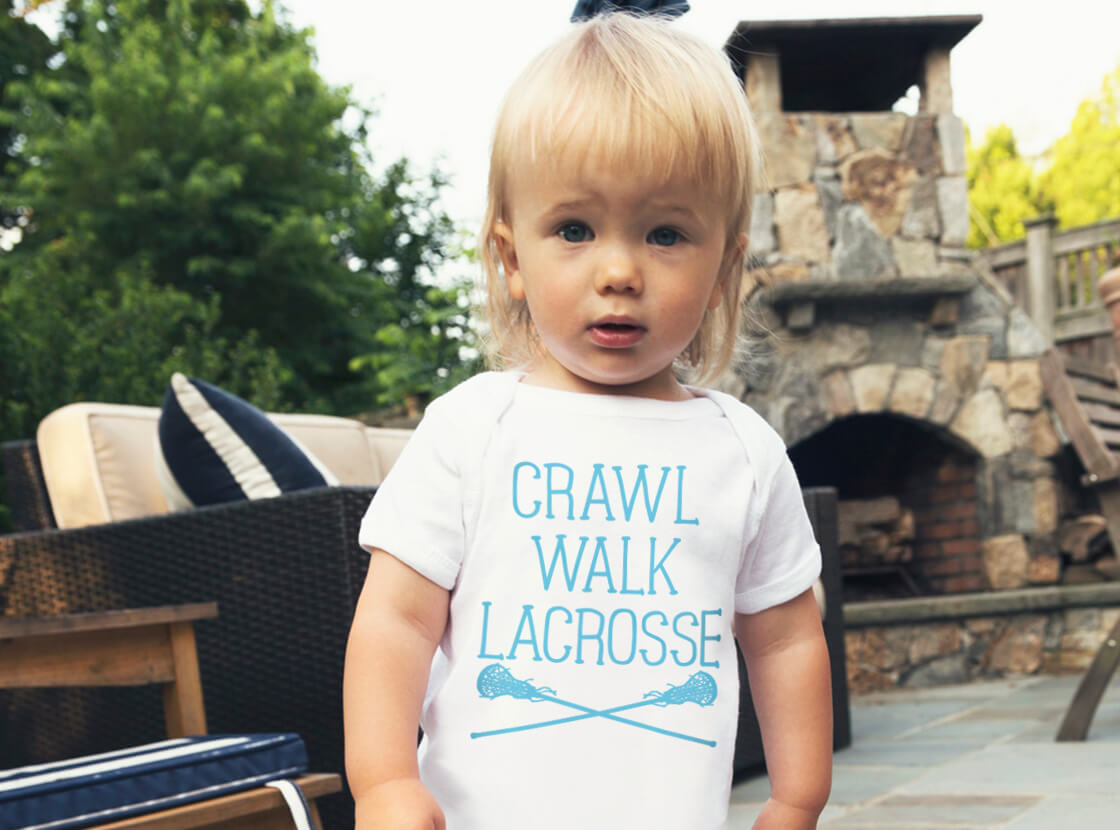 Crawl Walk Lacrosse Baby One Piece