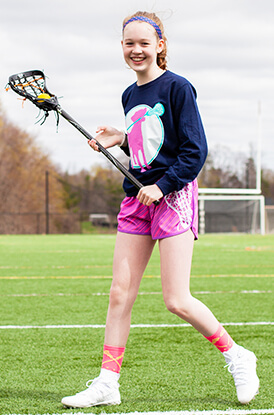 Lacrosse Dog with Girl Stick Long Sleeve T-Shirt