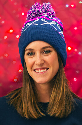 Crossed Sticks and Hearts Girls Lacrosse Knit Hat