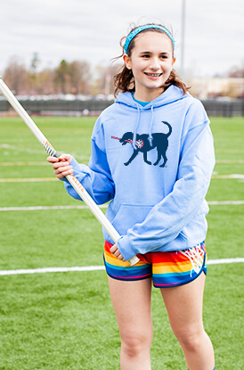 LuLa the Lax Dog (Blue) Hooded Sweatshirt